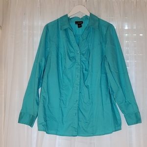 Lane Bryant Teal Button Down